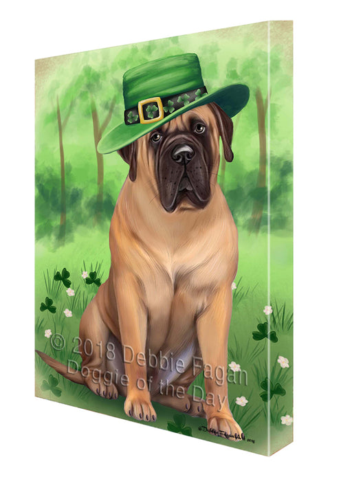 St. Patricks Day Irish Portrait Bullmastiff Dog Canvas Wall Art CVS54408