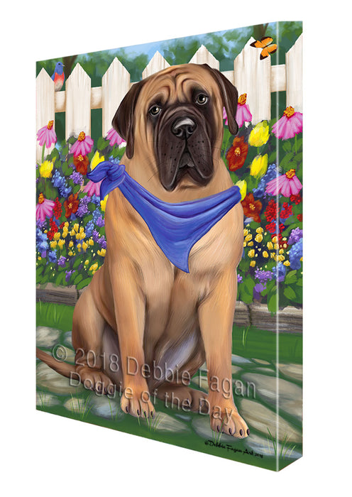 Spring Floral Bullmastiff Dog Canvas Wall Art CVS64186