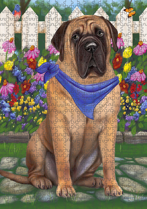 Spring Floral Bullmastiff Dog Puzzle with Photo Tin PUZL53184
