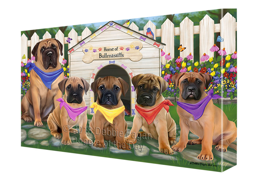 Spring Dog House Bullmastiffs Dog Canvas Wall Art CVS64195