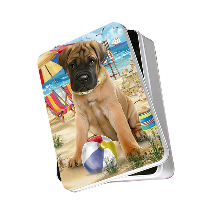 Pet Friendly Beach Bullmastiff Dog Photo Storage Tin PITN50017