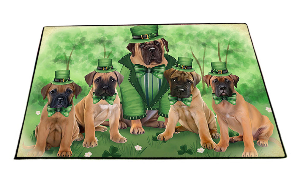 St. Patricks Day Irish Family Portrait Bullmastiffs Dog Floormat FLMS49318 Floormat FLMS49323