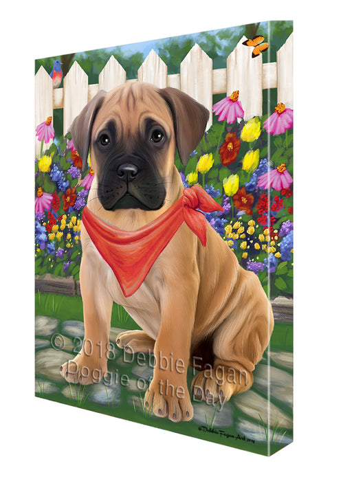 Spring Floral Bullmastiff Dog Canvas Wall Art CVS64204