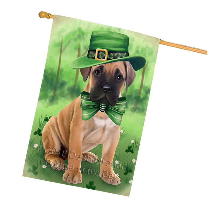 St. Patricks Day Irish Portrait Bullmastiff Dog House Flag FLG48722