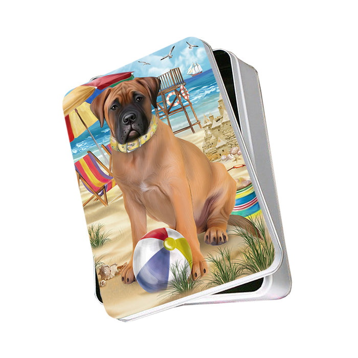 Pet Friendly Beach Bullmastiff Dog Photo Storage Tin PITN50018