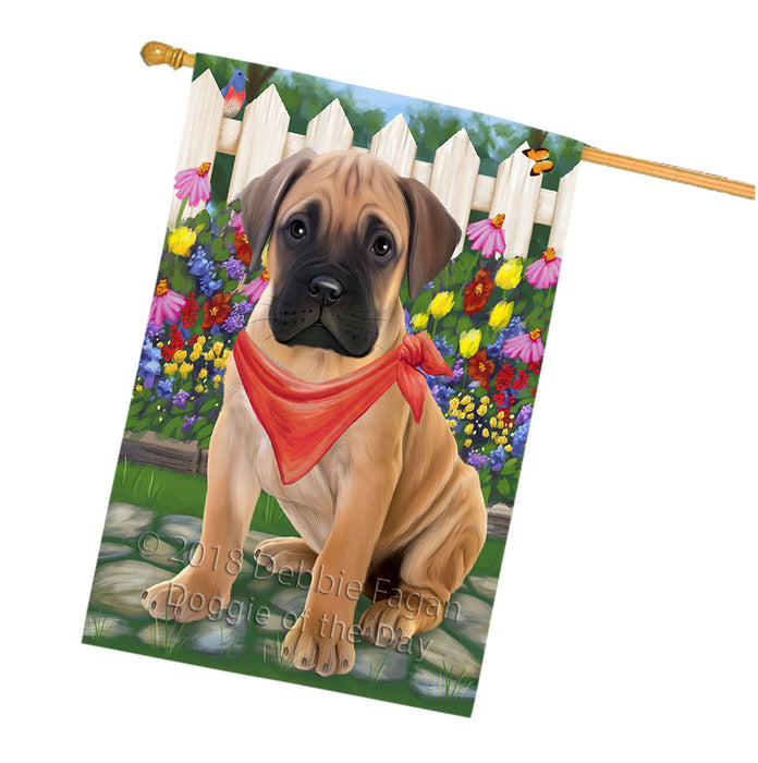Spring Floral Bullmastiff Dog House Flag FLG49793