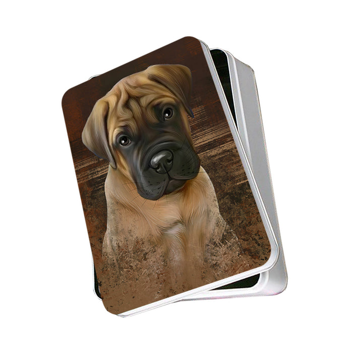 Rustic Bullmastiff Dog Photo Storage Tin PITN50375