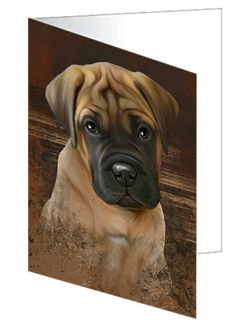 Rustic Bullmastiff Dog Handmade Artwork Assorted Pets Greeting Cards and Note Cards with Envelopes for All Occasions and Holiday Seasons GCD55154