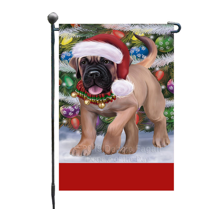 Personalized Trotting in the Snow Bullmastiff Dog Custom Garden Flags GFLG-DOTD-A60692