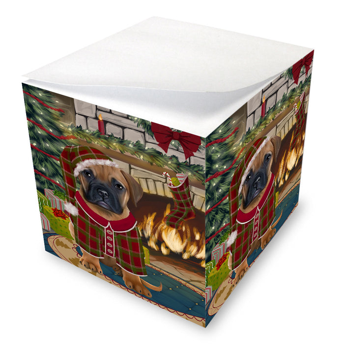 The Stocking was Hung Bullmastiff Dog Note Cube NOC53602