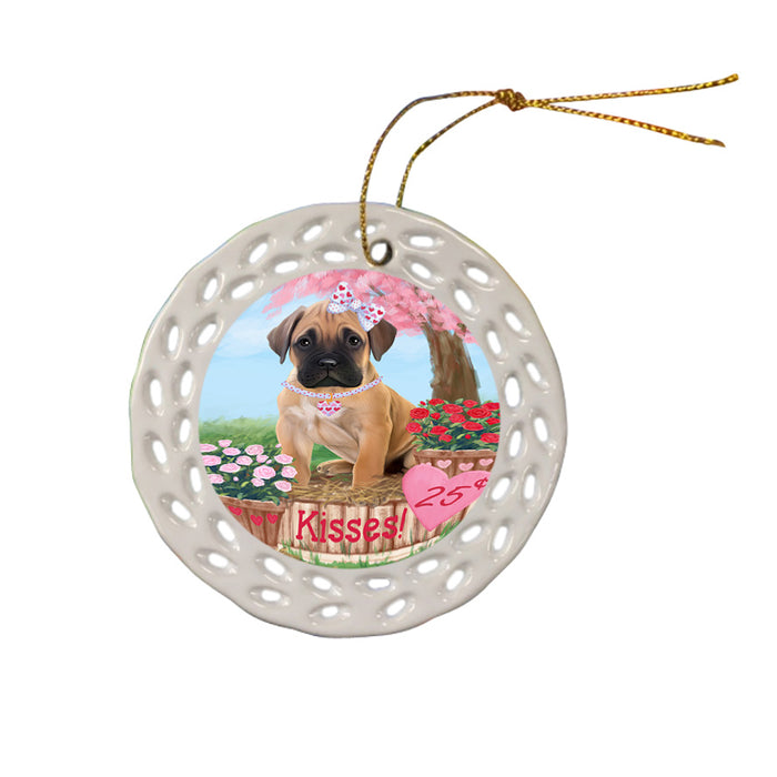 Rosie 25 Cent Kisses Bullmastiff Dog Ceramic Doily Ornament DPOR56781