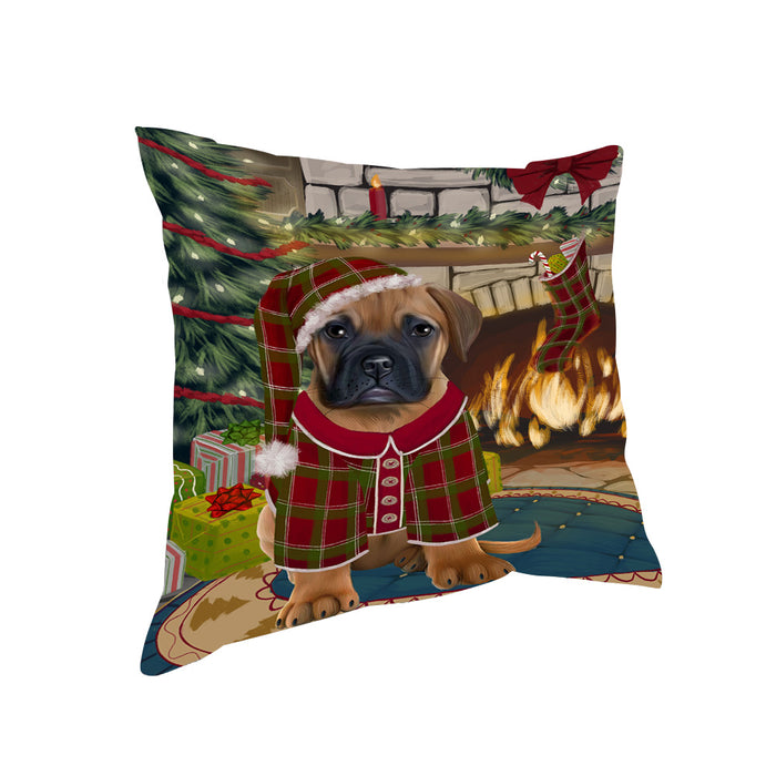The Stocking was Hung Bullmastiff Dog Pillow PIL69952