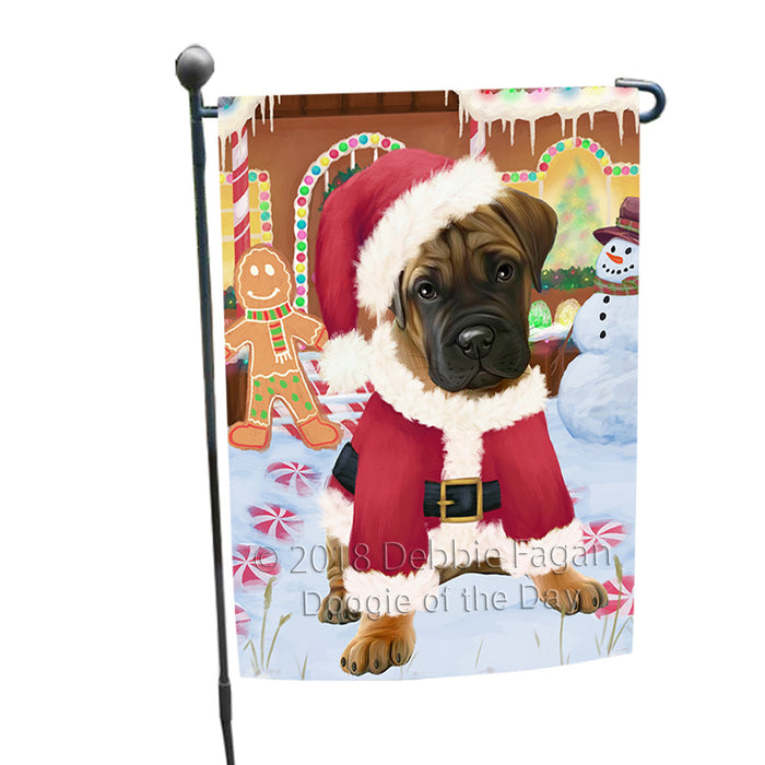 Christmas Gingerbread House Candyfest Bullmastiff Dog Garden Flag GFLG56772