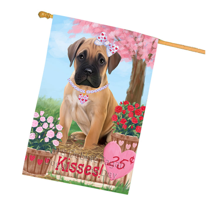 Rosie 25 Cent Kisses Bullmastiff Dog House Flag FLG57109