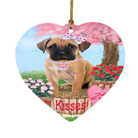 Rosie 25 Cent Kisses Bullmastiff Dog Heart Christmas Ornament HPOR56781