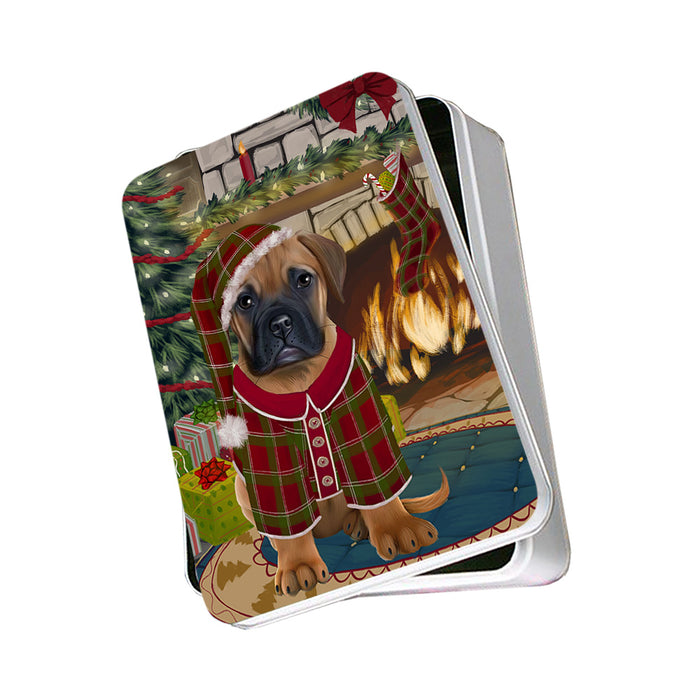 The Stocking was Hung Bullmastiff Dog Photo Storage Tin PITN55199