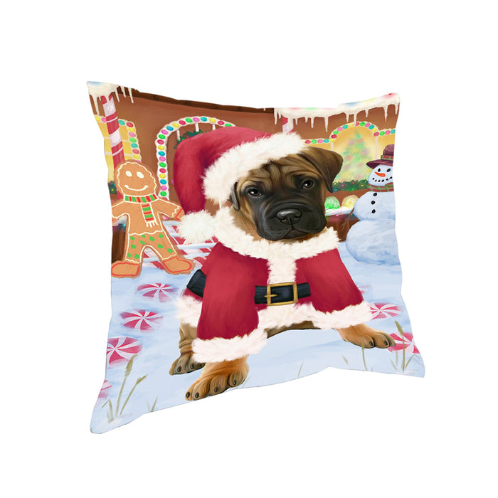 Christmas Gingerbread House Candyfest Bullmastiff Dog Pillow PIL79188