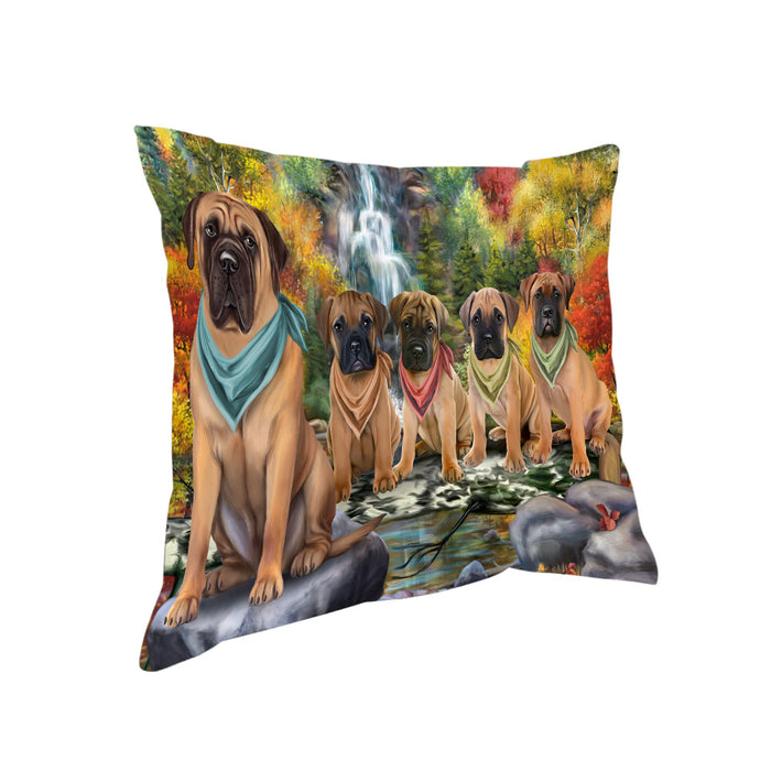 Scenic Waterfall Bullmastiffs Dog Pillow PIL63756