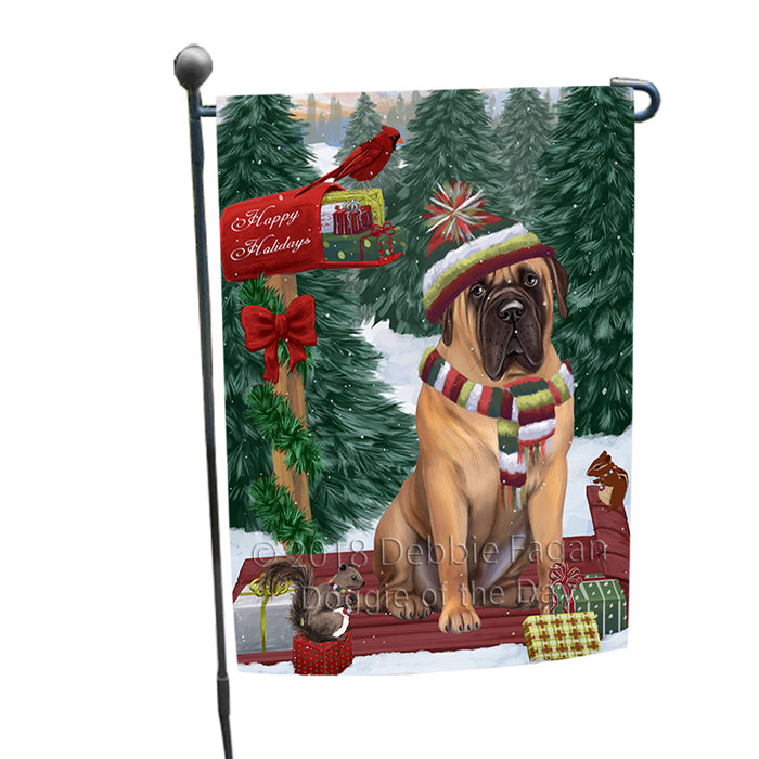 Merry Christmas Woodland Sled Bullmastiff Dog Garden Flag GFLG55173