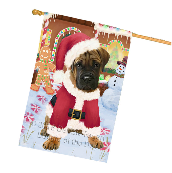 Christmas Gingerbread House Candyfest Bullmastiff Dog House Flag FLG56908