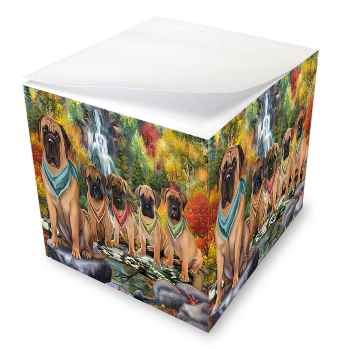 Scenic Waterfall Bullmastiffs Dog Note Cube NOC51848