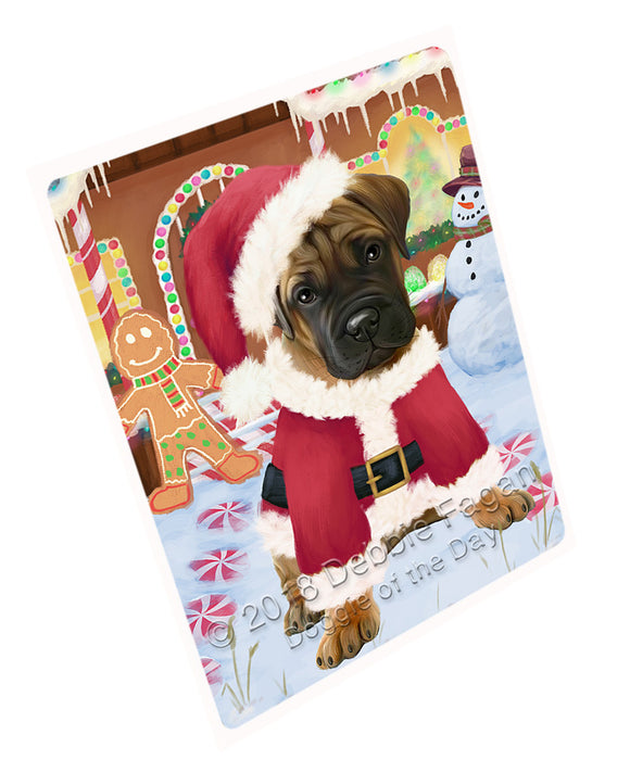 Christmas Gingerbread House Candyfest Bullmastiff Dog Cutting Board C73809