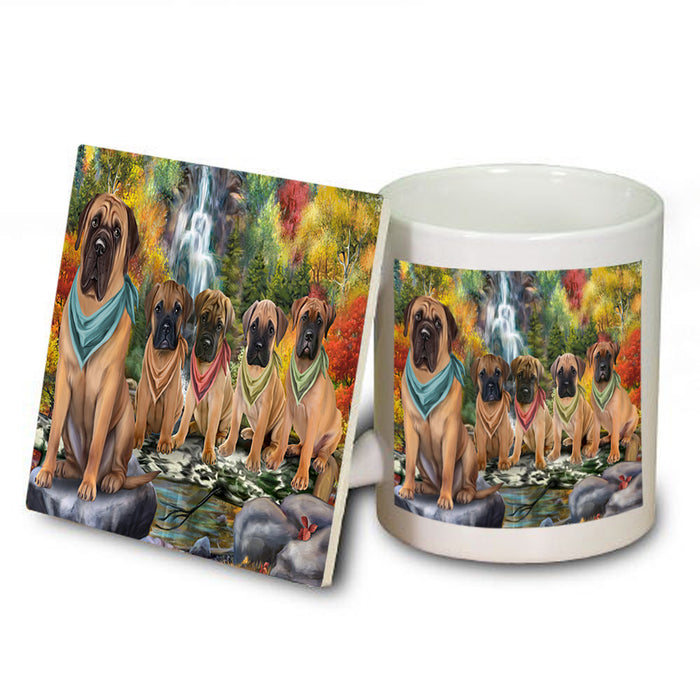 Scenic Waterfall Bullmastiffs Dog Mug and Coaster Set MUC51840