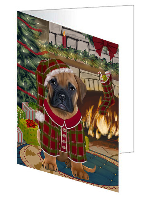 The Stocking was Hung Bulldog Handmade Artwork Assorted Pets Greeting Cards and Note Cards with Envelopes for All Occasions and Holiday Seasons GCD70280