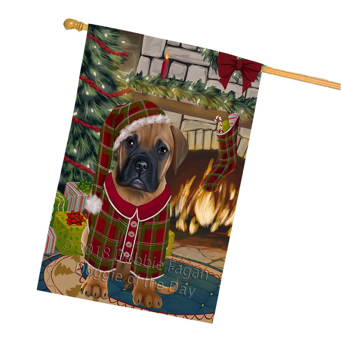 The Stocking was Hung Bullmastiff Dog House Flag FLG55685