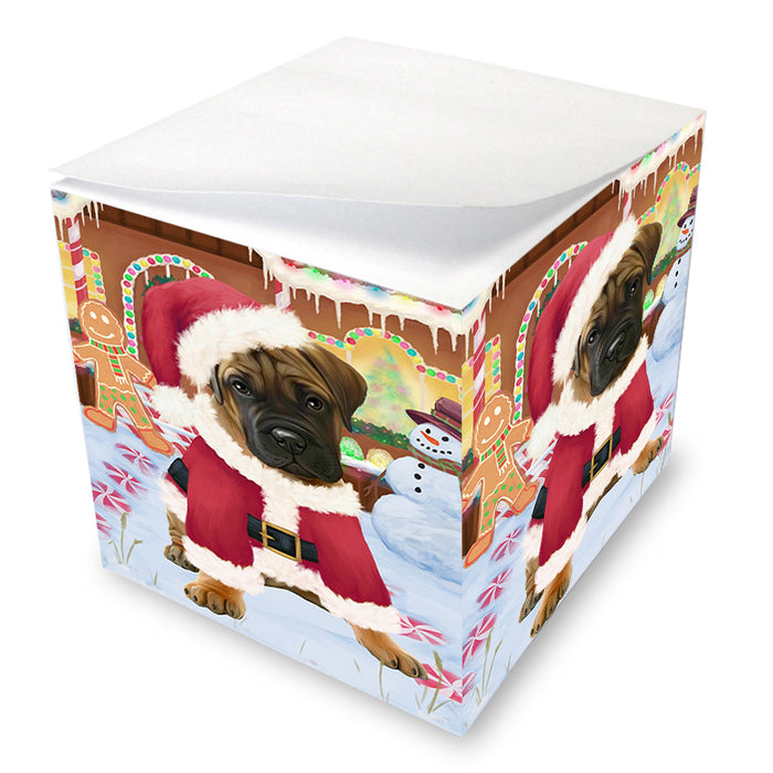 Christmas Gingerbread House Candyfest Bullmastiff Dog Note Cube NOC54296