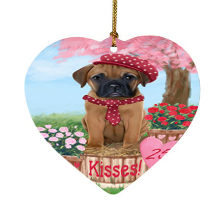 Rosie 25 Cent Kisses Bullmastiff Dog Heart Christmas Ornament HPOR56782