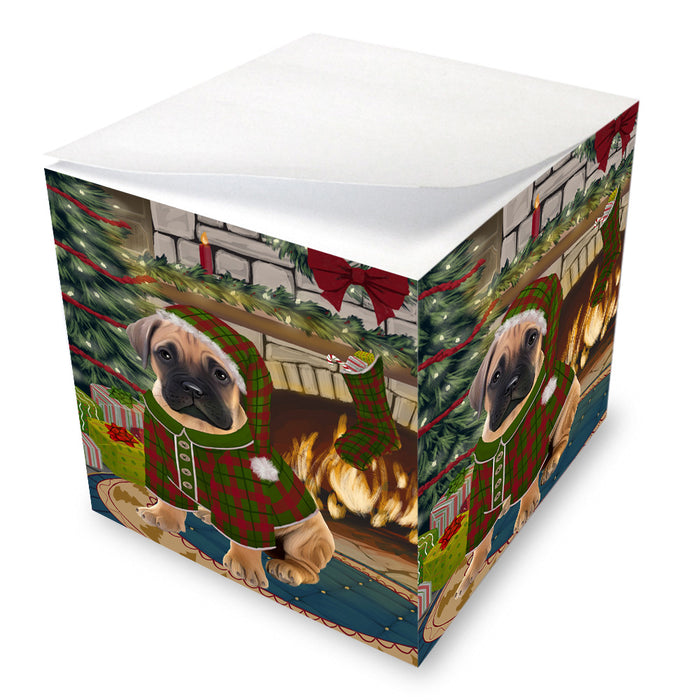 The Stocking was Hung Bullmastiff Dog Note Cube NOC53603