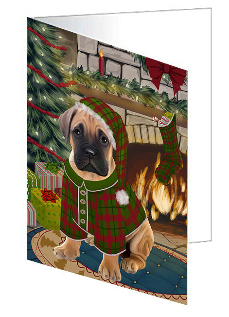 The Stocking was Hung Bulldog Handmade Artwork Assorted Pets Greeting Cards and Note Cards with Envelopes for All Occasions and Holiday Seasons GCD70277