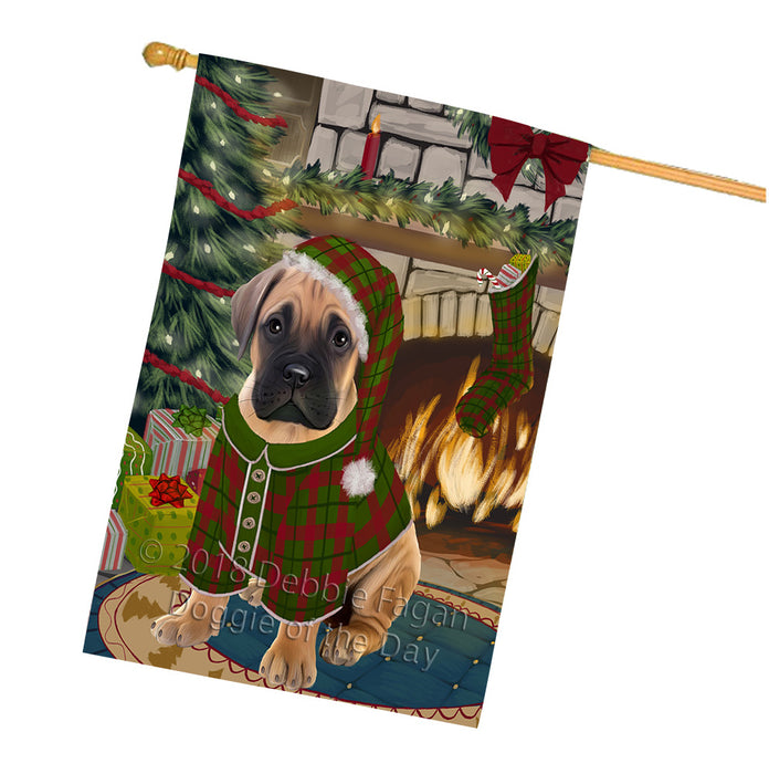 The Stocking was Hung Bullmastiff Dog House Flag FLG55686