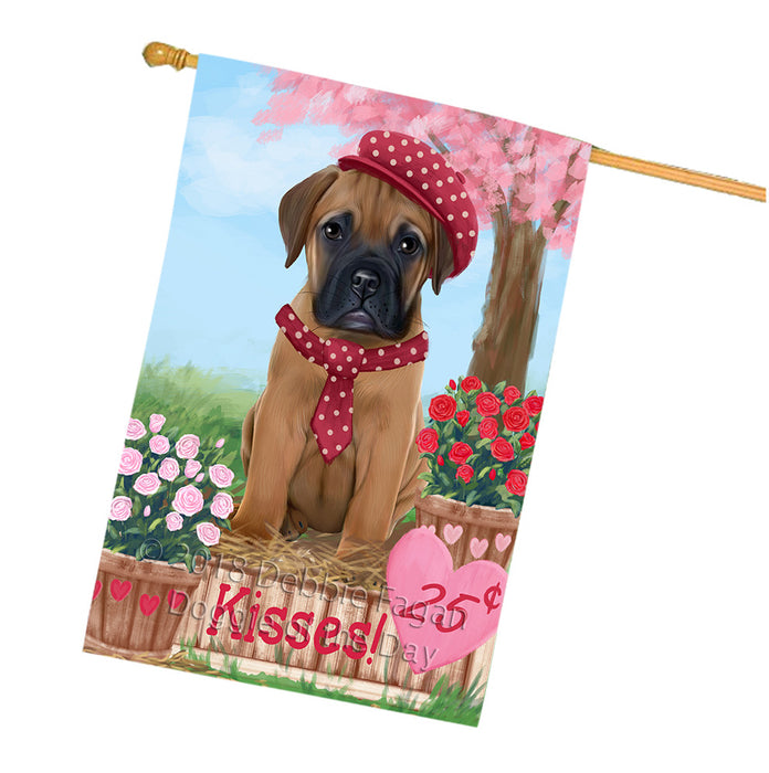Rosie 25 Cent Kisses Bullmastiff Dog House Flag FLG57110