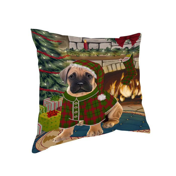 The Stocking was Hung Bullmastiff Dog Pillow PIL69956