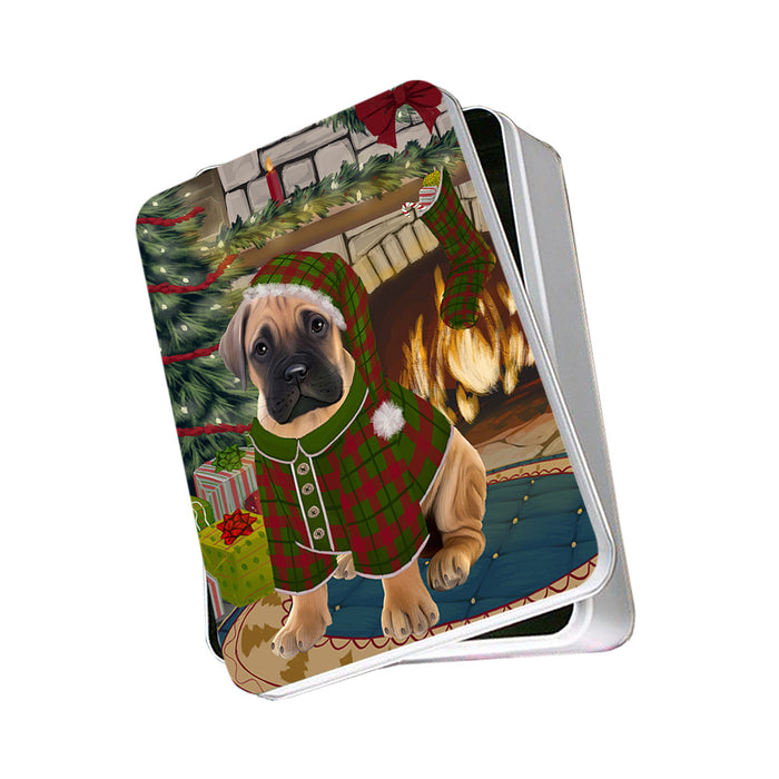 The Stocking was Hung Bullmastiff Dog Photo Storage Tin PITN55200