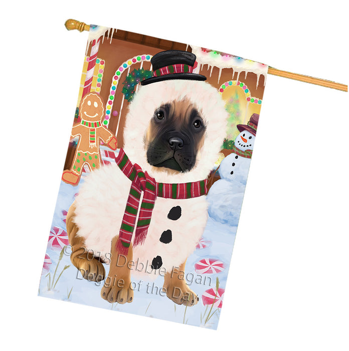 Christmas Gingerbread House Candyfest Bullmastiff Dog House Flag FLG56909