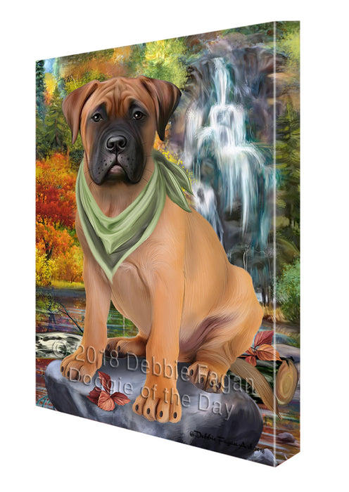 Scenic Waterfall Bullmastiff Dog Canvas Print Wall Art Décor CVS83906