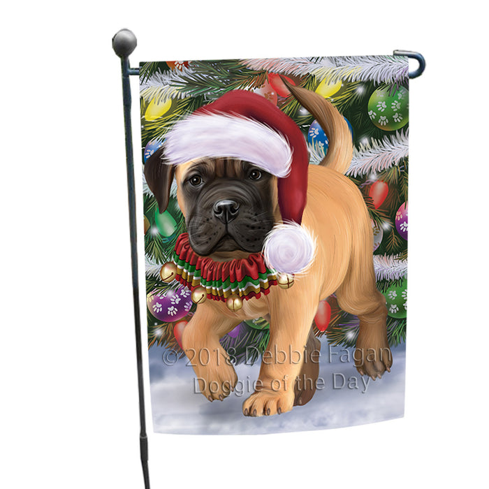 Trotting in the Snow Bullmastiff Dog Garden Flag GFLG57472
