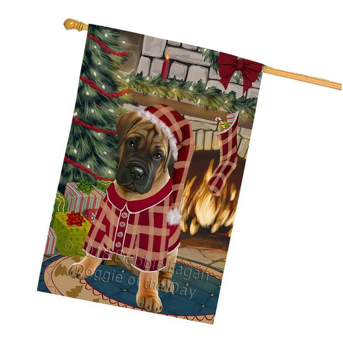 The Stocking was Hung Bullmastiff Dog House Flag FLG55687