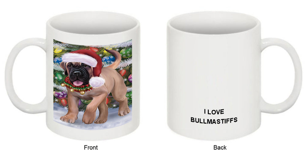 Trotting in the Snow Bullmastiff Dog Coffee Mug MUG52049