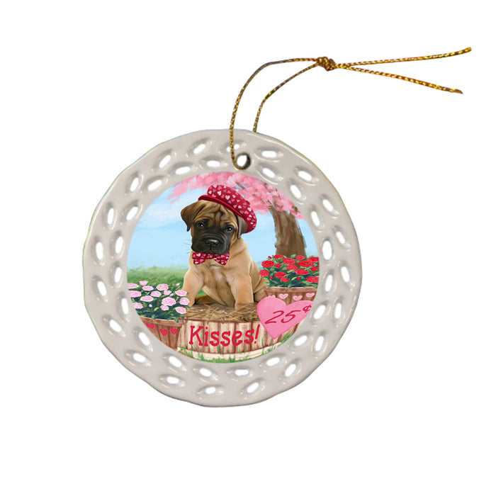 Rosie 25 Cent Kisses Bullmastiff Dog Ceramic Doily Ornament DPOR56783