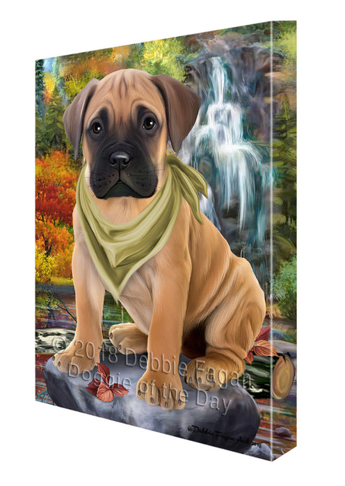 Scenic Waterfall Bullmastiff Dog Canvas Print Wall Art Décor CVS83915