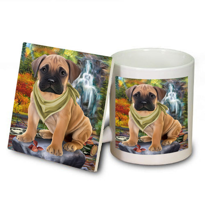 Scenic Waterfall Bullmastiff Dog Mug and Coaster Set MUC51842