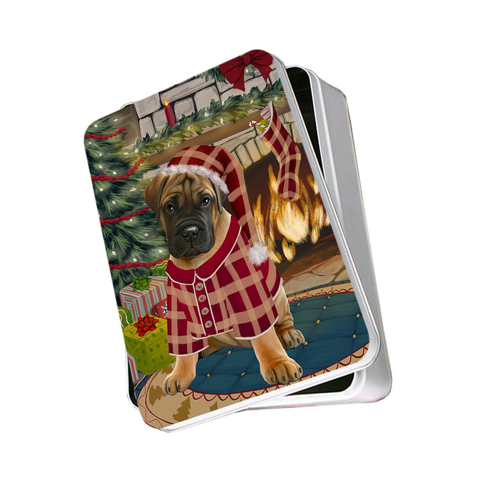 The Stocking was Hung Bullmastiff Dog Photo Storage Tin PITN55201