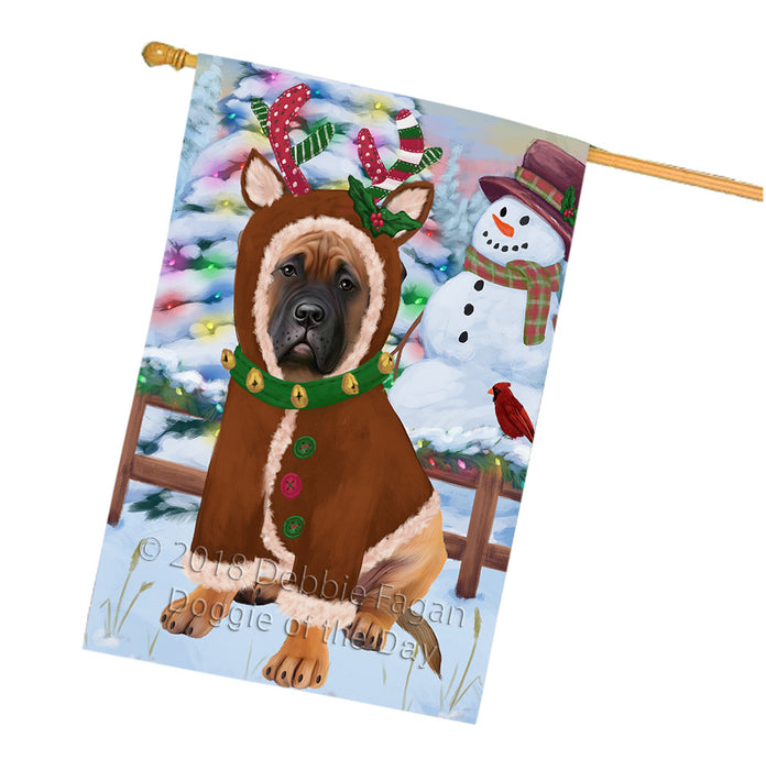 Christmas Gingerbread House Candyfest Bullmastiff Dog House Flag FLG56910
