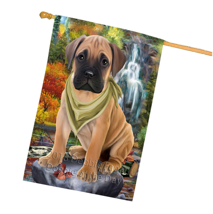 Scenic Waterfall Bullmastiff Dog House Flag FLG51983
