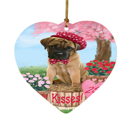 Rosie 25 Cent Kisses Bullmastiff Dog Heart Christmas Ornament HPOR56783