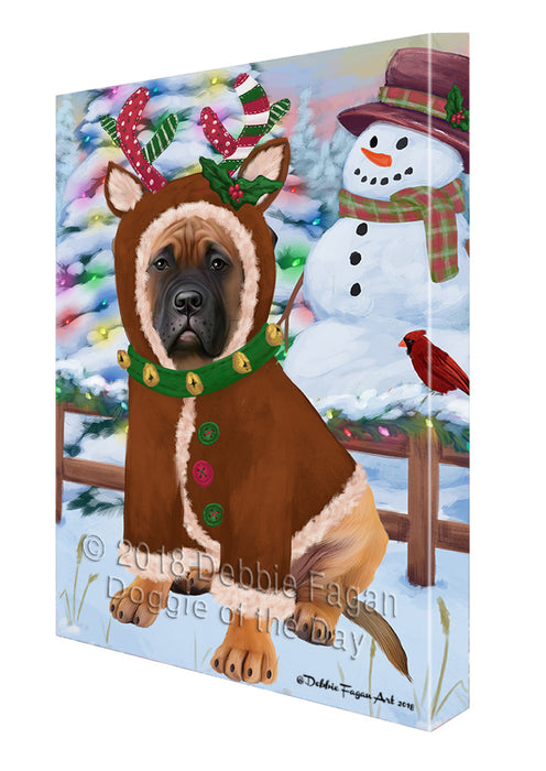 Christmas Gingerbread House Candyfest Bullmastiff Dog Canvas Print Wall Art Décor CVS128258
